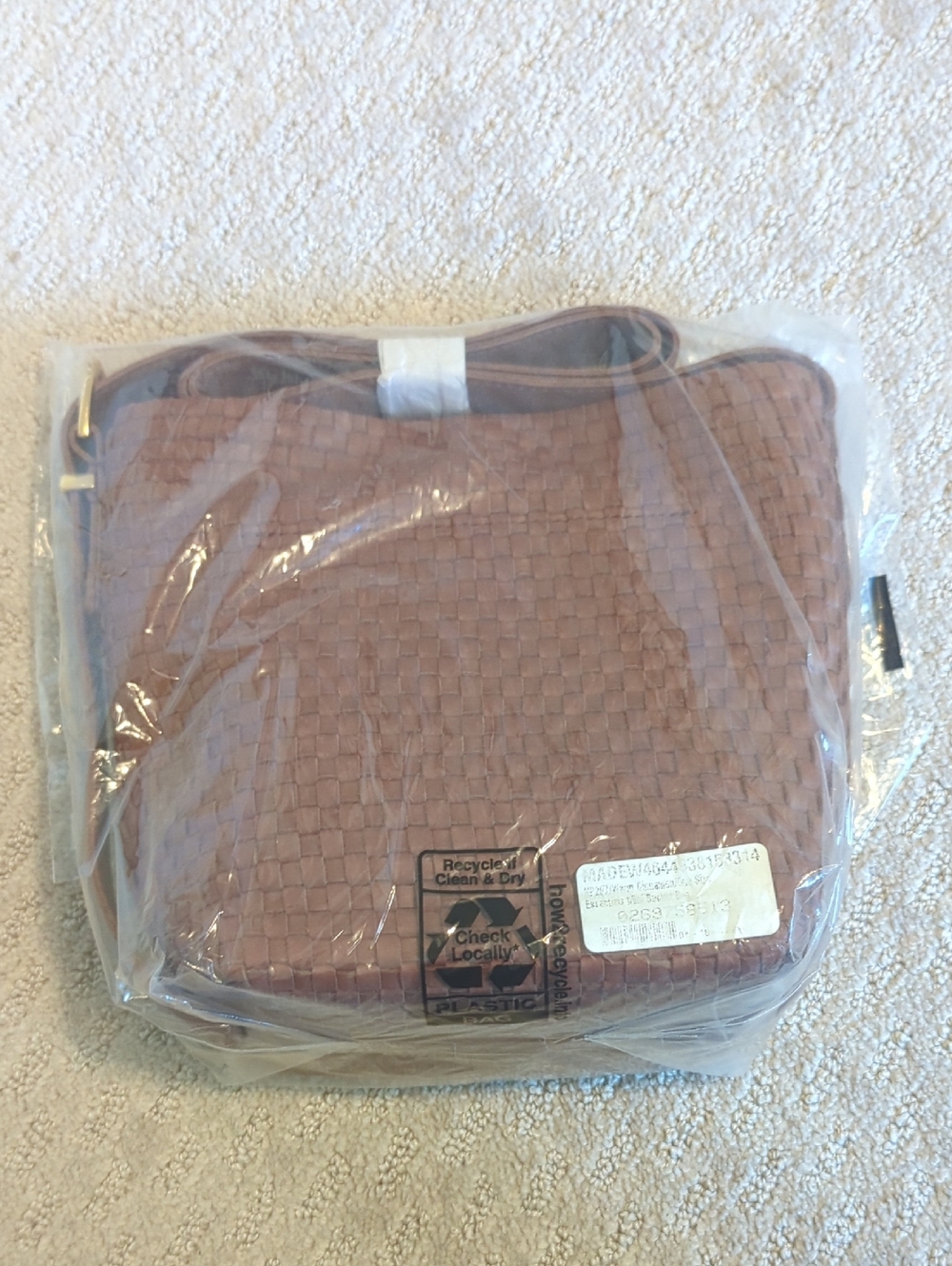 Madewell Essential Mini Bucket Woven Tote NWT Warm Cinnamon - Picture 6 of 7